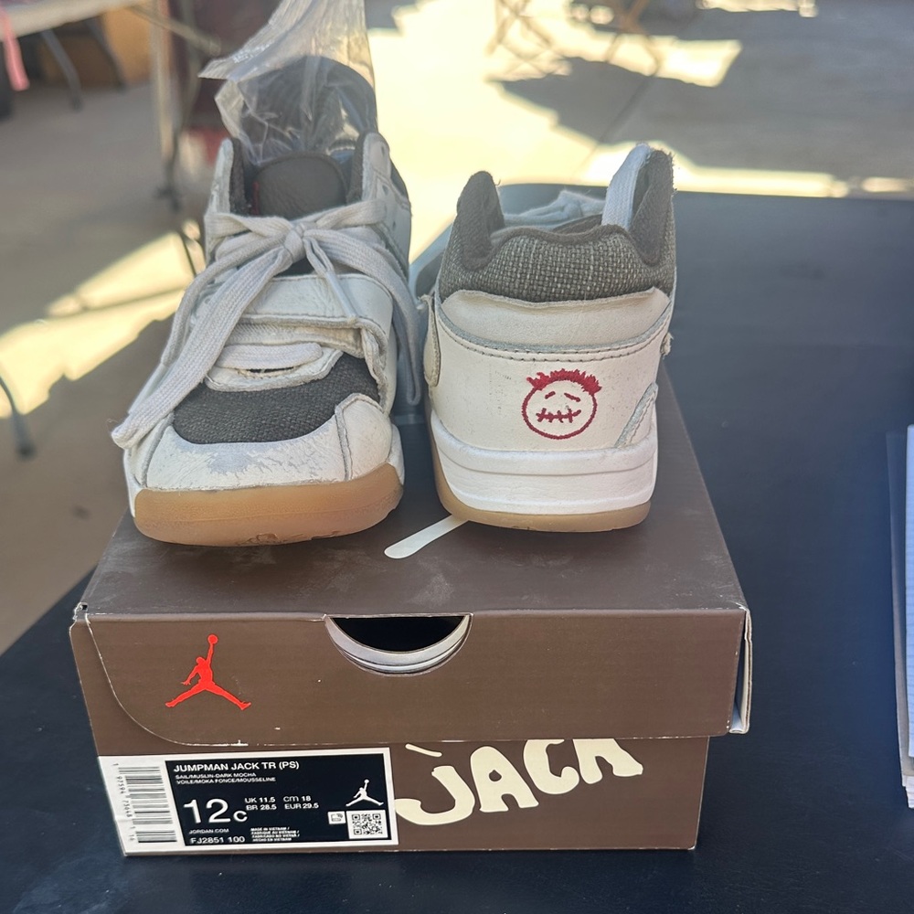 Jordan Kids' Jumpman Jack Sneakers - Gray, White, and Brown